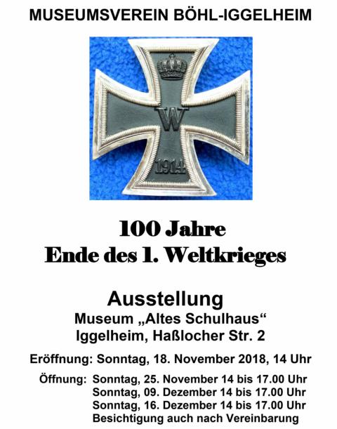 100 Jahre Ende des 1. Weltkrieges